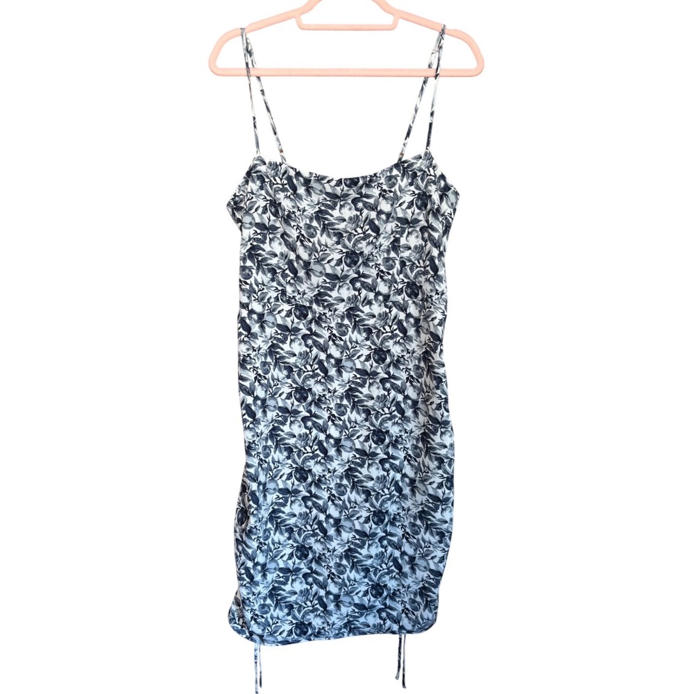 Abercrombie Fitch Floral Mini Dress LT Blue Ruched Bodycon Y2K‎ Vacation